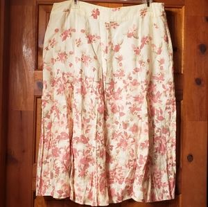 💜3/$10💜Linen JM Collection Sz14 Floral A-line skirt
